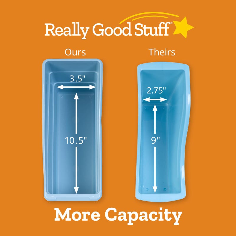 Really Good Stuff Non-Tip Book and Binder Holders, 5Â½â€ by 13Â½â€ by 7Â¾â€ (Set of 12) â€“ 21 Colors Available - Magazine, Folder Bins with Stabilizer Wings, Built-in Label Holder â€“ Durable, Wonâ€™t Fall Over - Image 5